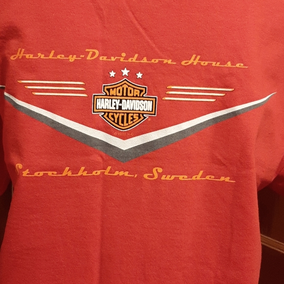 Vintage Harley-Davidson Enough Said Stockholm Sweden Red Med T-shirt - Picture 9 of 10